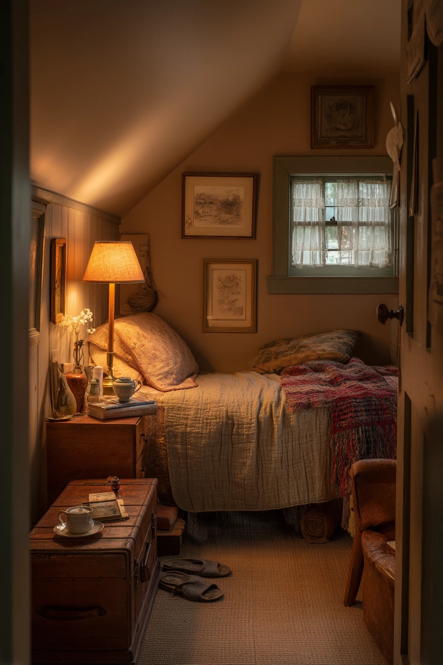 Warm Cottage Attic Bedroom