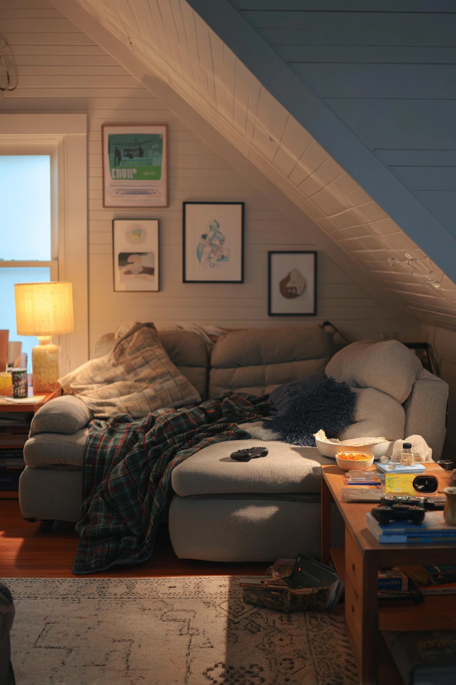 3. Budget-Friendly Cozy Attic Hangout