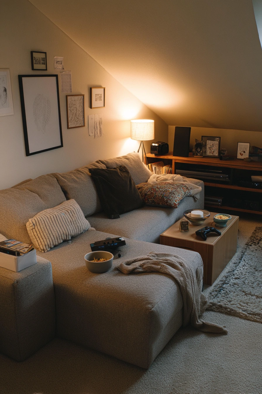 3. Budget-Friendly Cozy Attic Hangout