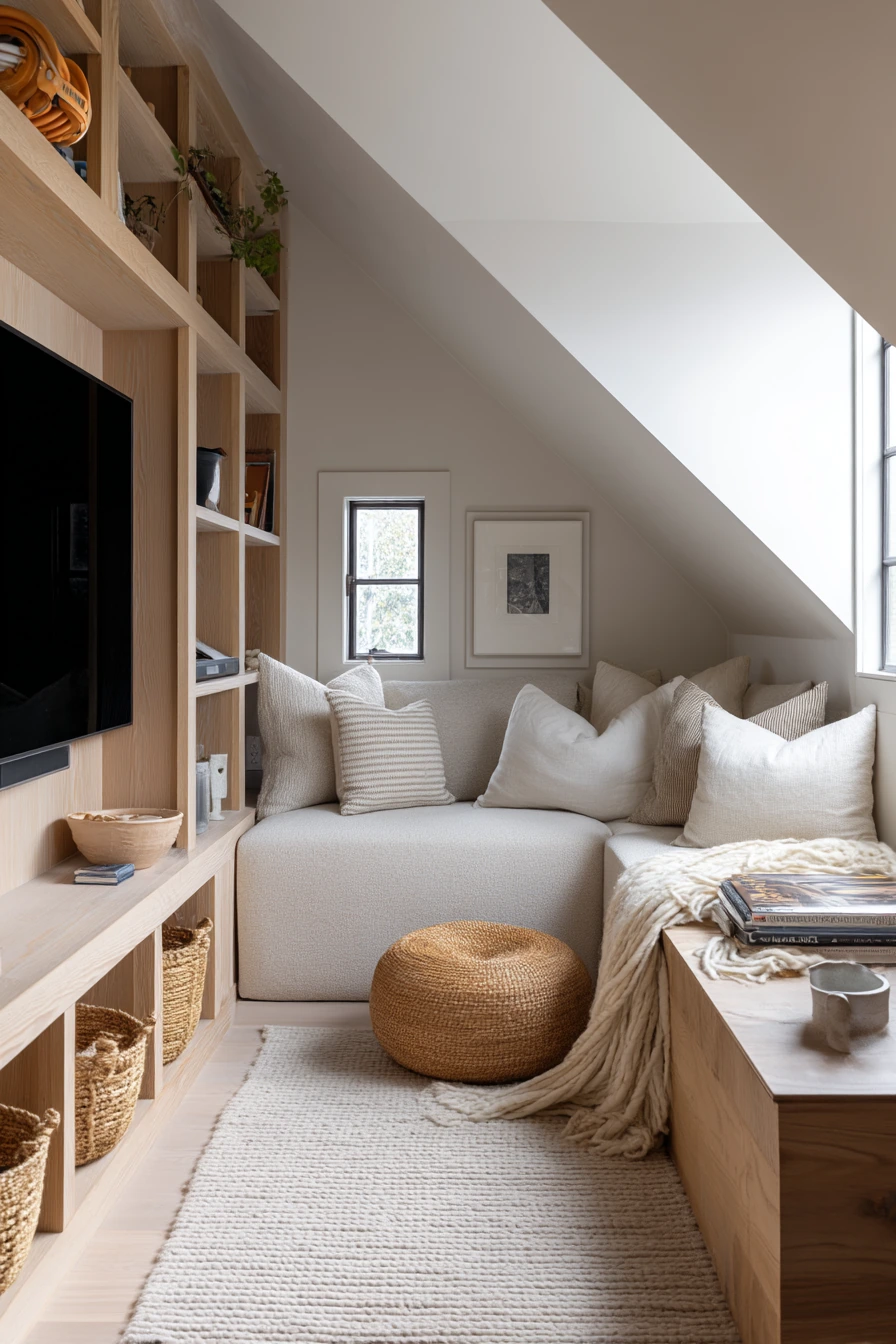4. Scandinavian Attic TV Room