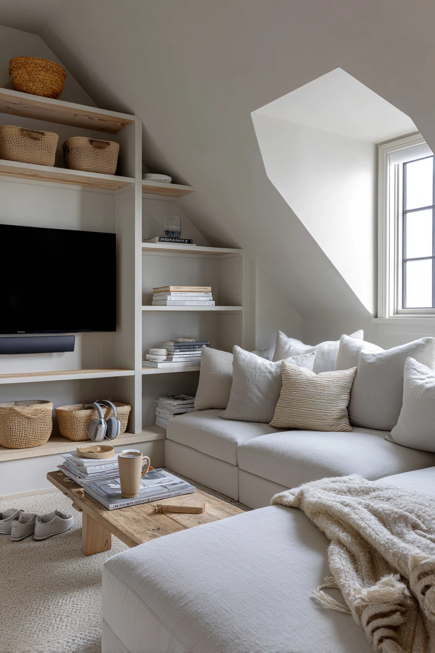 4. Scandinavian Attic TV Room
