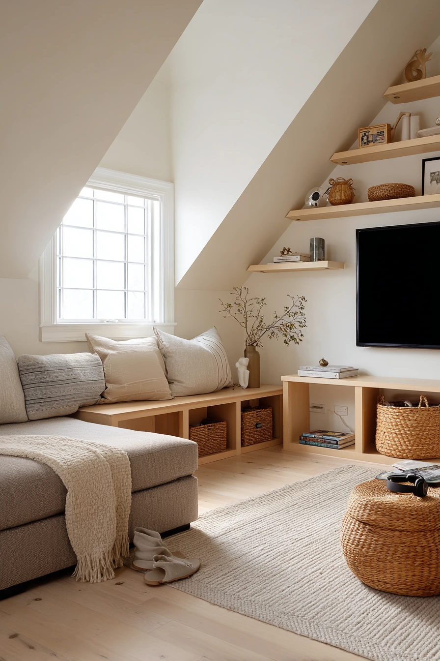 4. Scandinavian Attic TV Room