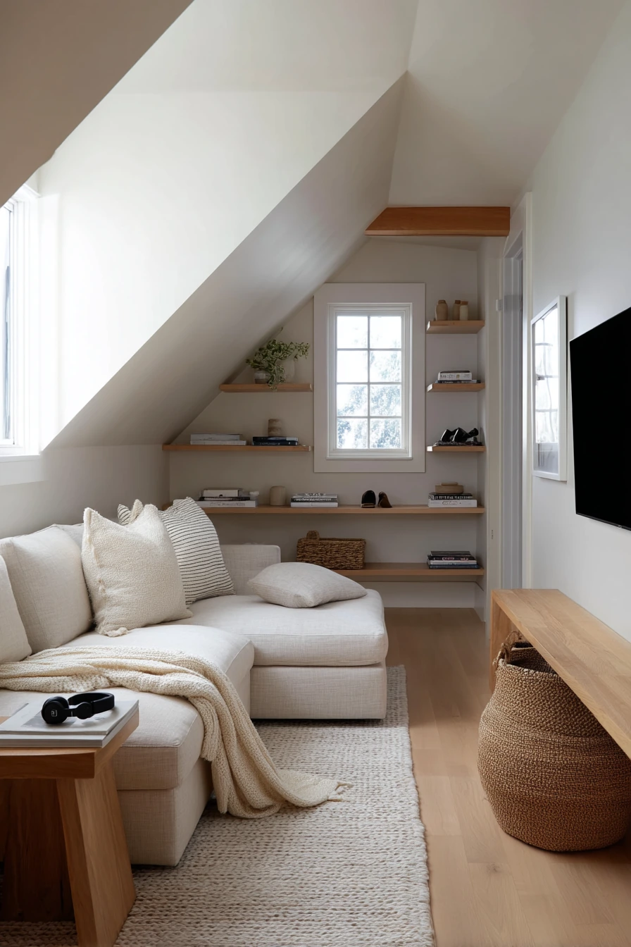 4. Scandinavian Attic TV Room