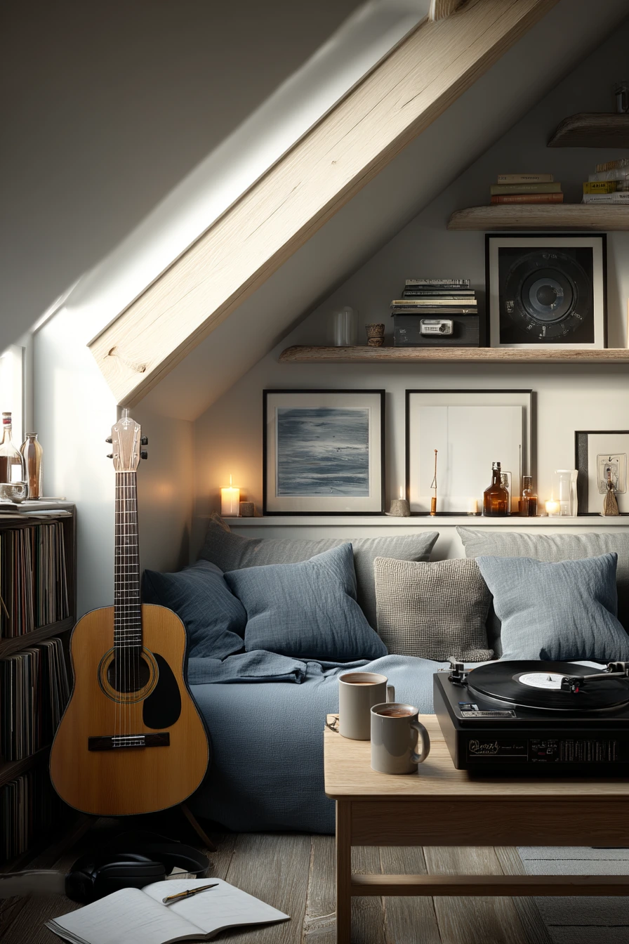 7. Airy Attic Music and Media Room