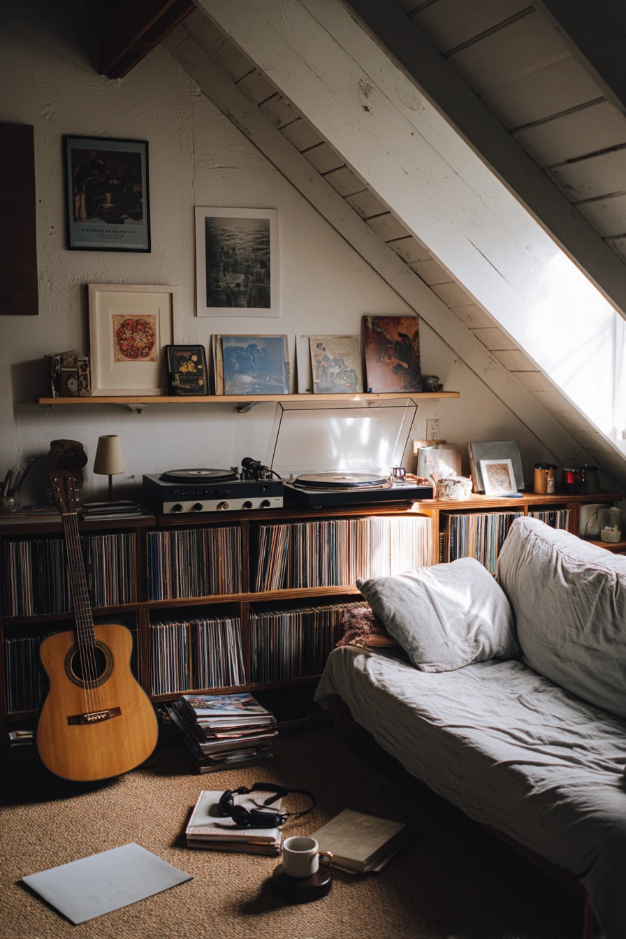 7. Airy Attic Music and Media Room