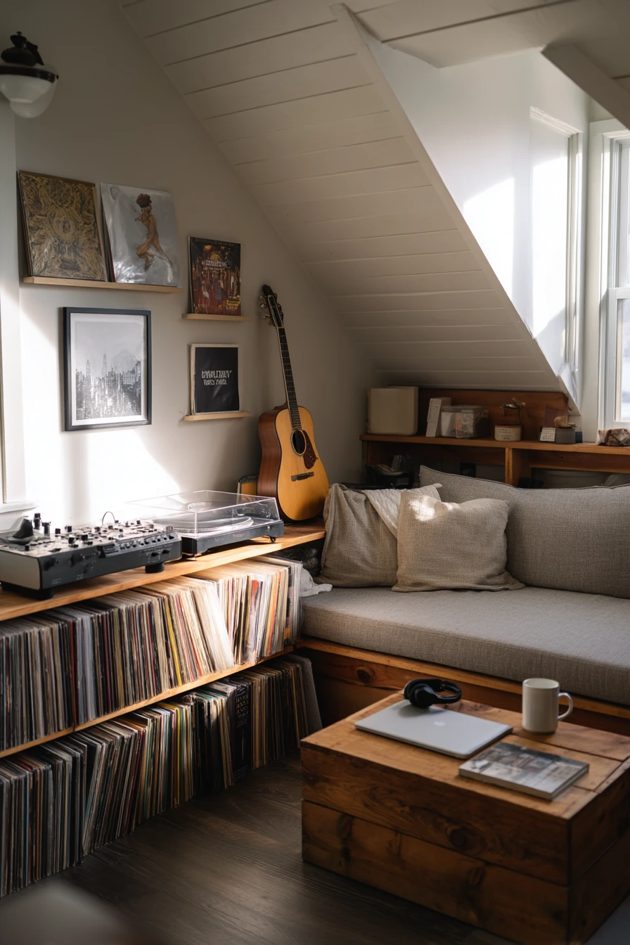 7. Airy Attic Music and Media Room