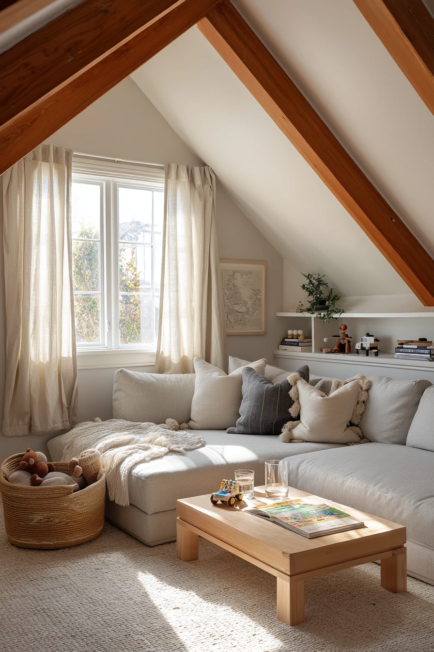 1. Sunlit Attic Family Lounge
