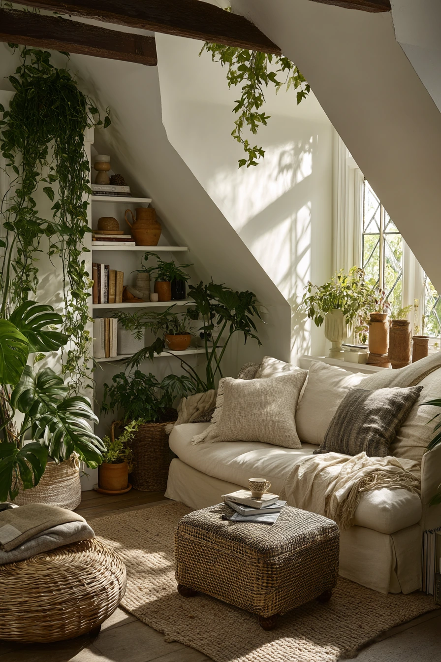 9. Plant-Filled Boho Attic Retreat