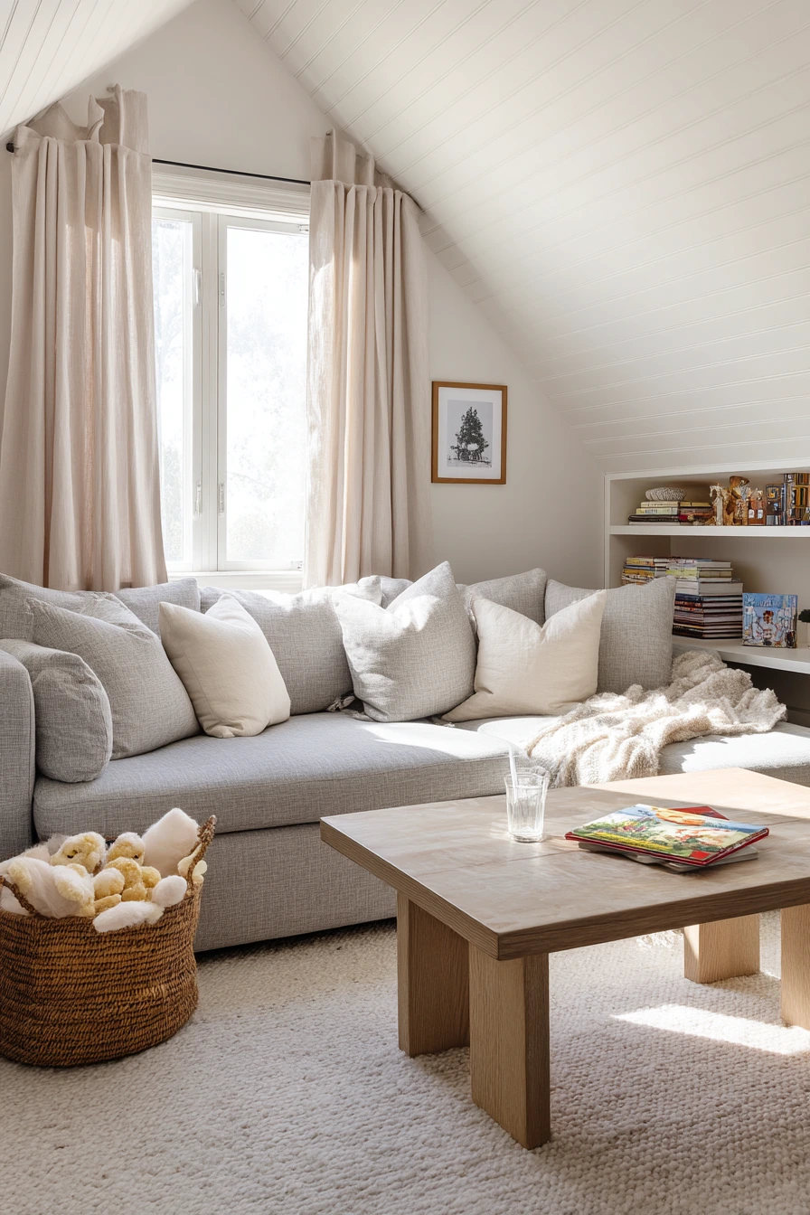 1. Sunlit Attic Family Lounge