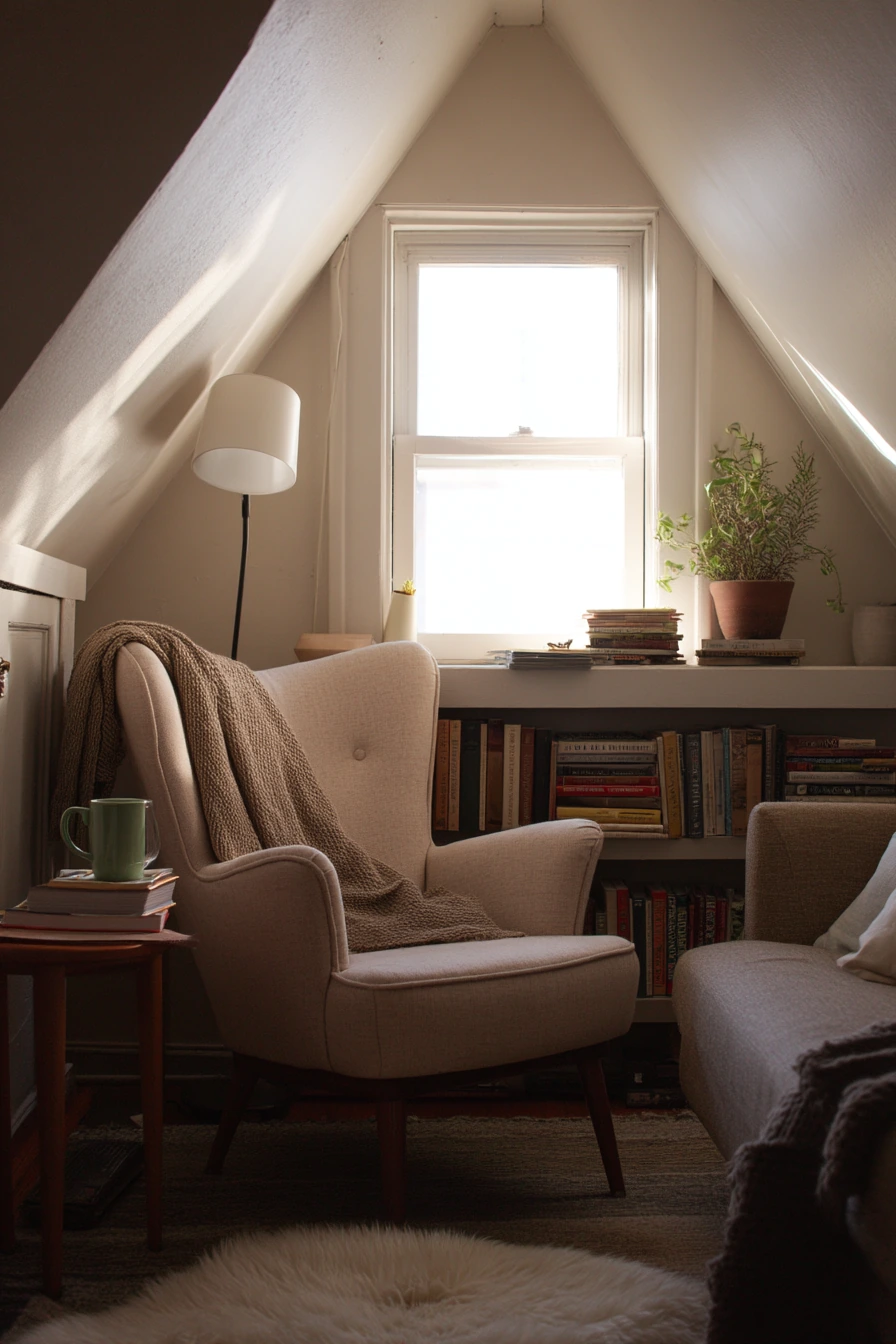 2. Small-Space Reading Nook Attic