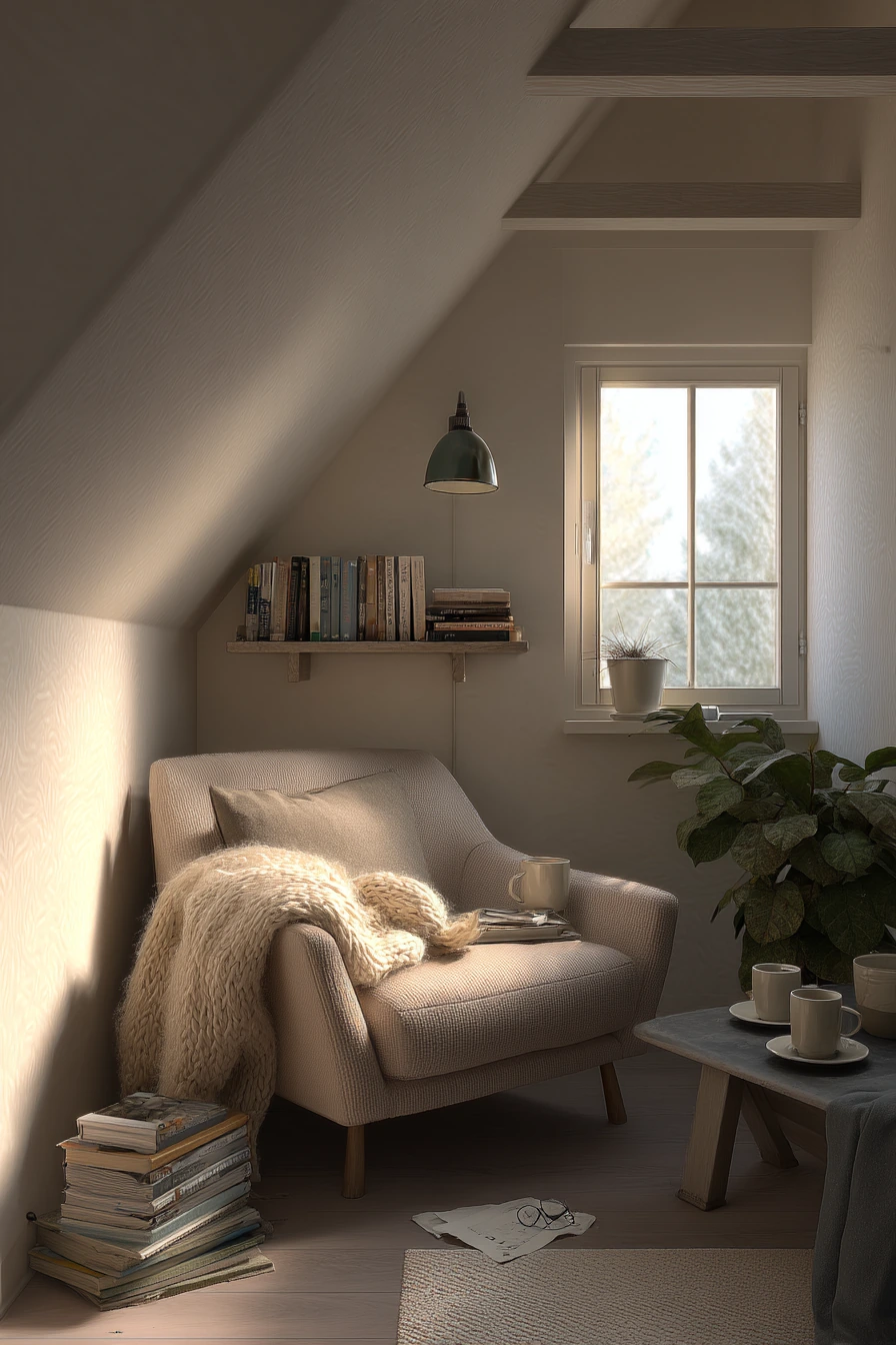 2. Small-Space Reading Nook Attic