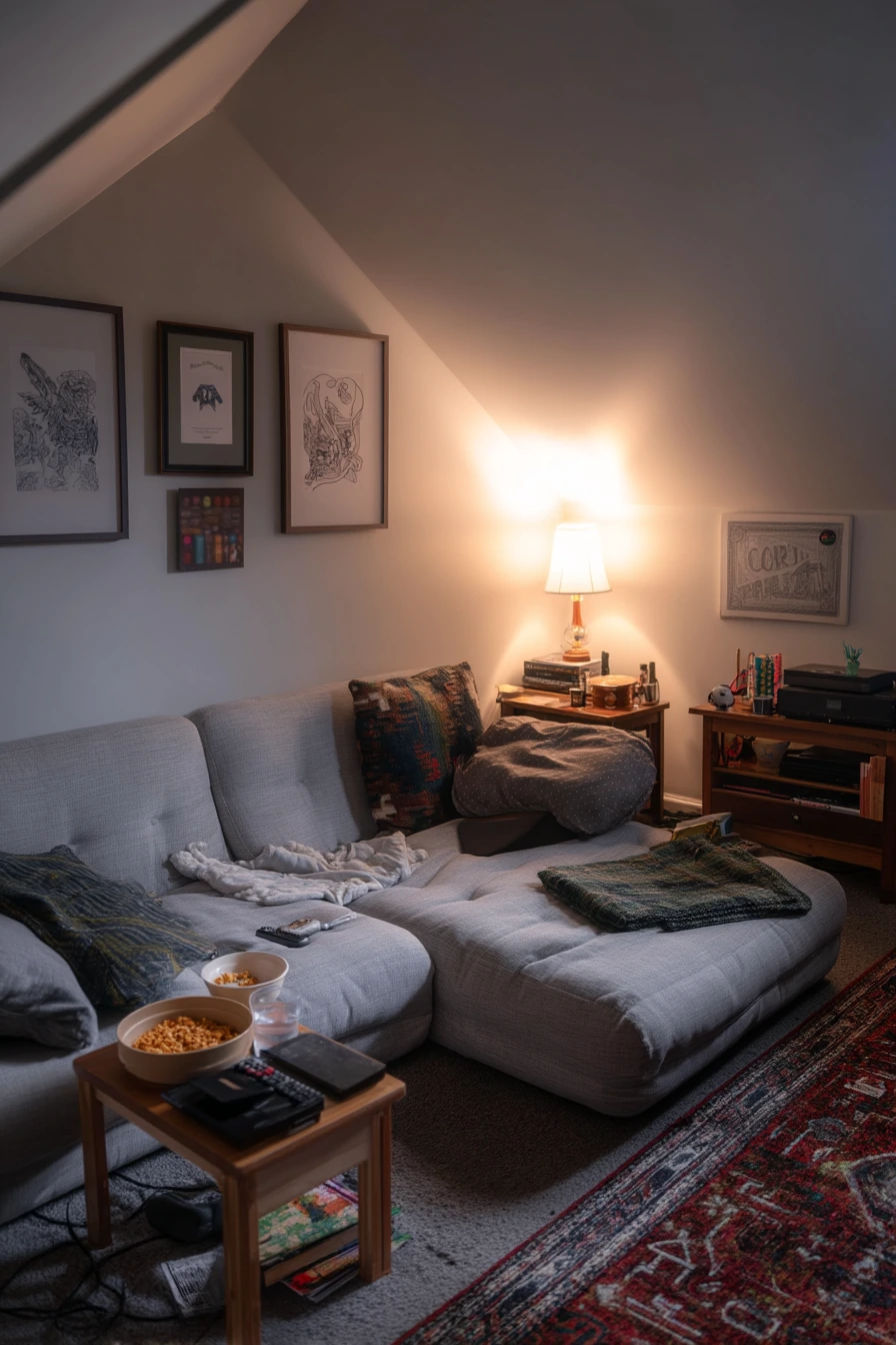 3. Budget-Friendly Cozy Attic Hangout