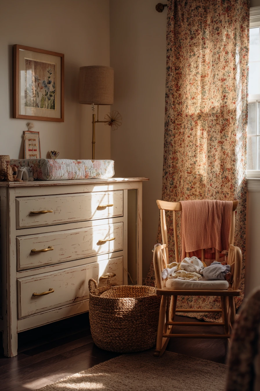 Vintage-Inspired Baby Bedroom with Family Keepsakes