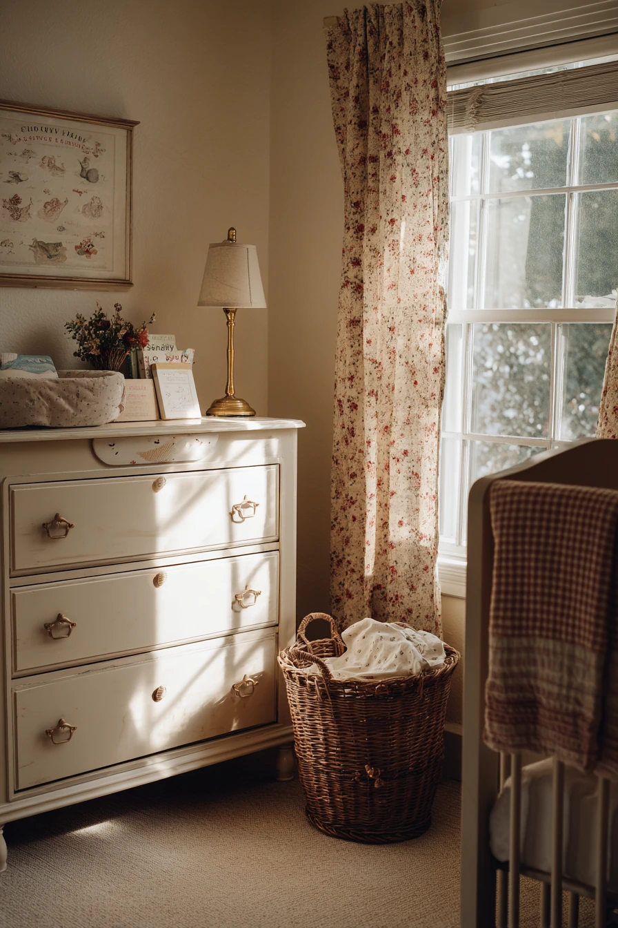 Vintage-Inspired Baby Bedroom with Family Keepsakes
