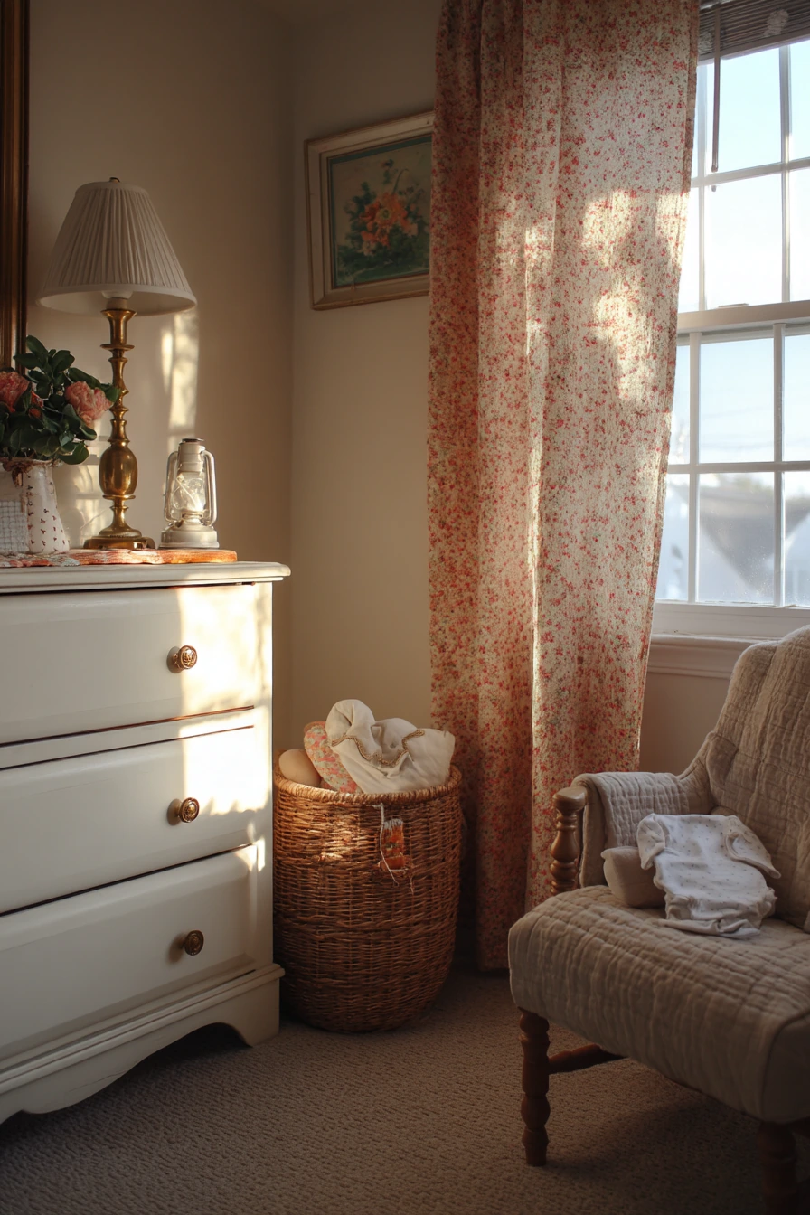 Vintage-Inspired Baby Bedroom with Family Keepsakes