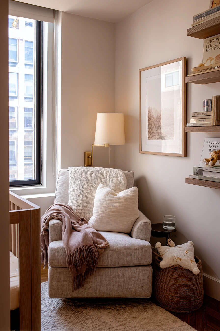 Baby Bedroom Corner for Feeding, Reading, and Rest