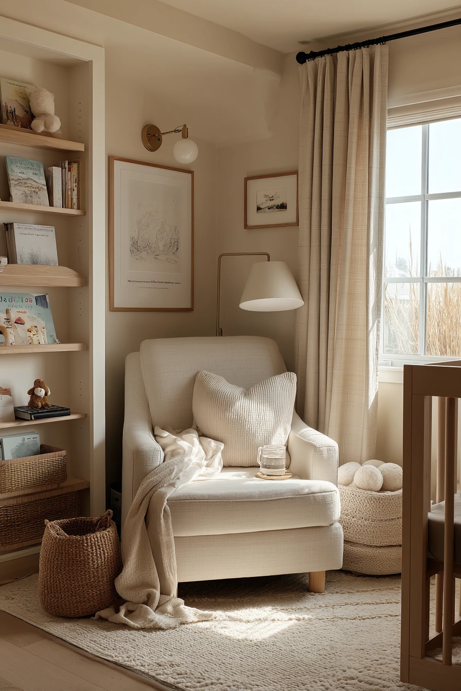 Baby Bedroom Corner for Feeding, Reading, and Rest
