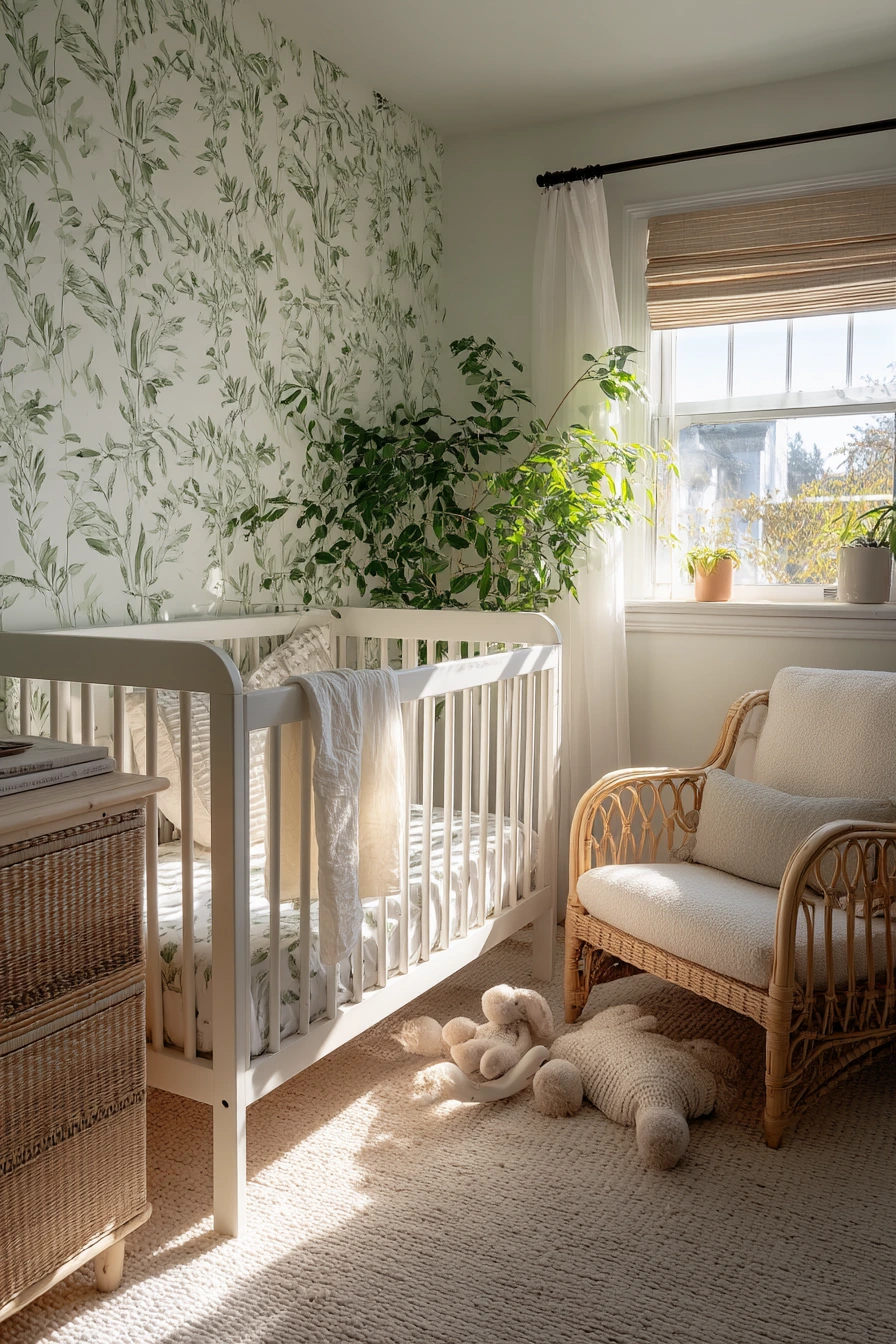 Sweet Nursery with Botanical Accents and Soft Morning Light