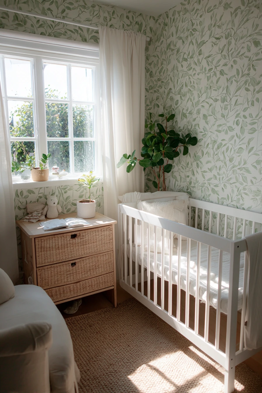Sweet Nursery with Botanical Accents and Soft Morning Light