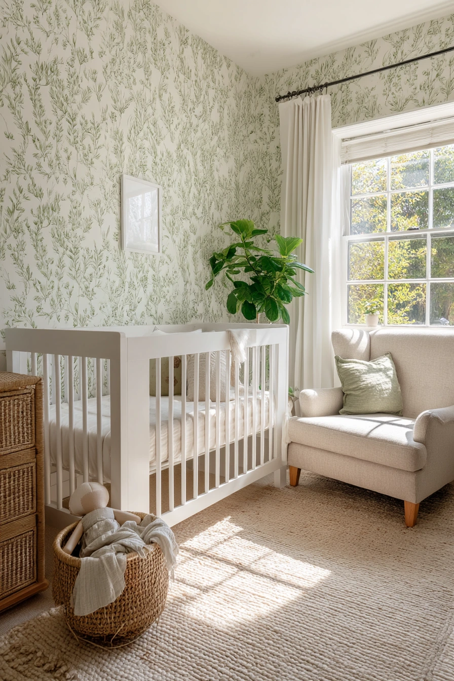 Sweet Nursery with Botanical Accents and Soft Morning Light