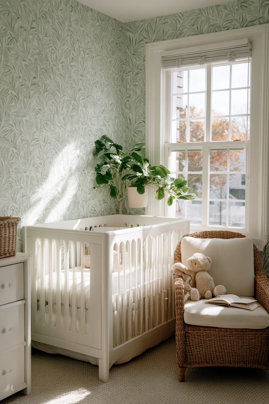 Sweet Nursery with Botanical Accents and Soft Morning Light