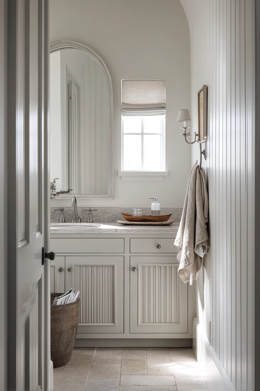 Elegant Hall Bath With Quiet Character
