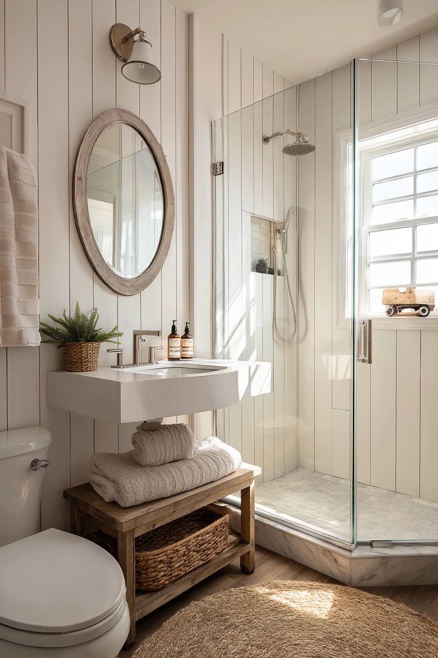 Small-Space Barndominium Guest Bath