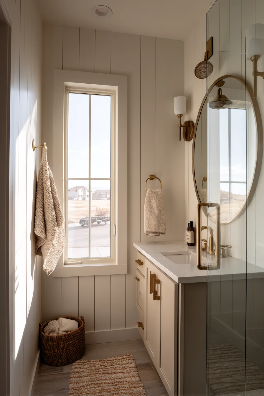 Small-Space Barndominium Guest Bath