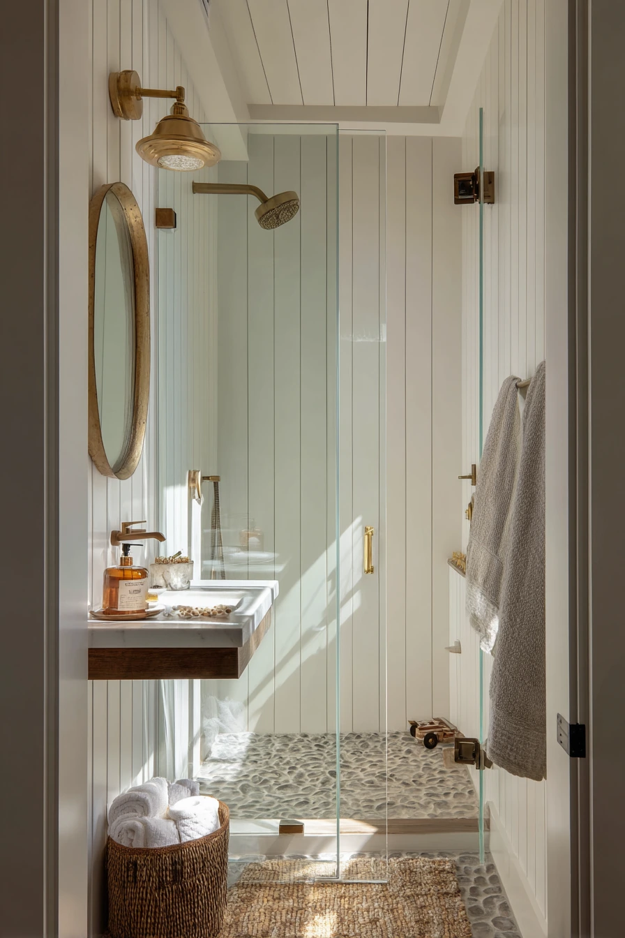 Small-Space Barndominium Guest Bath