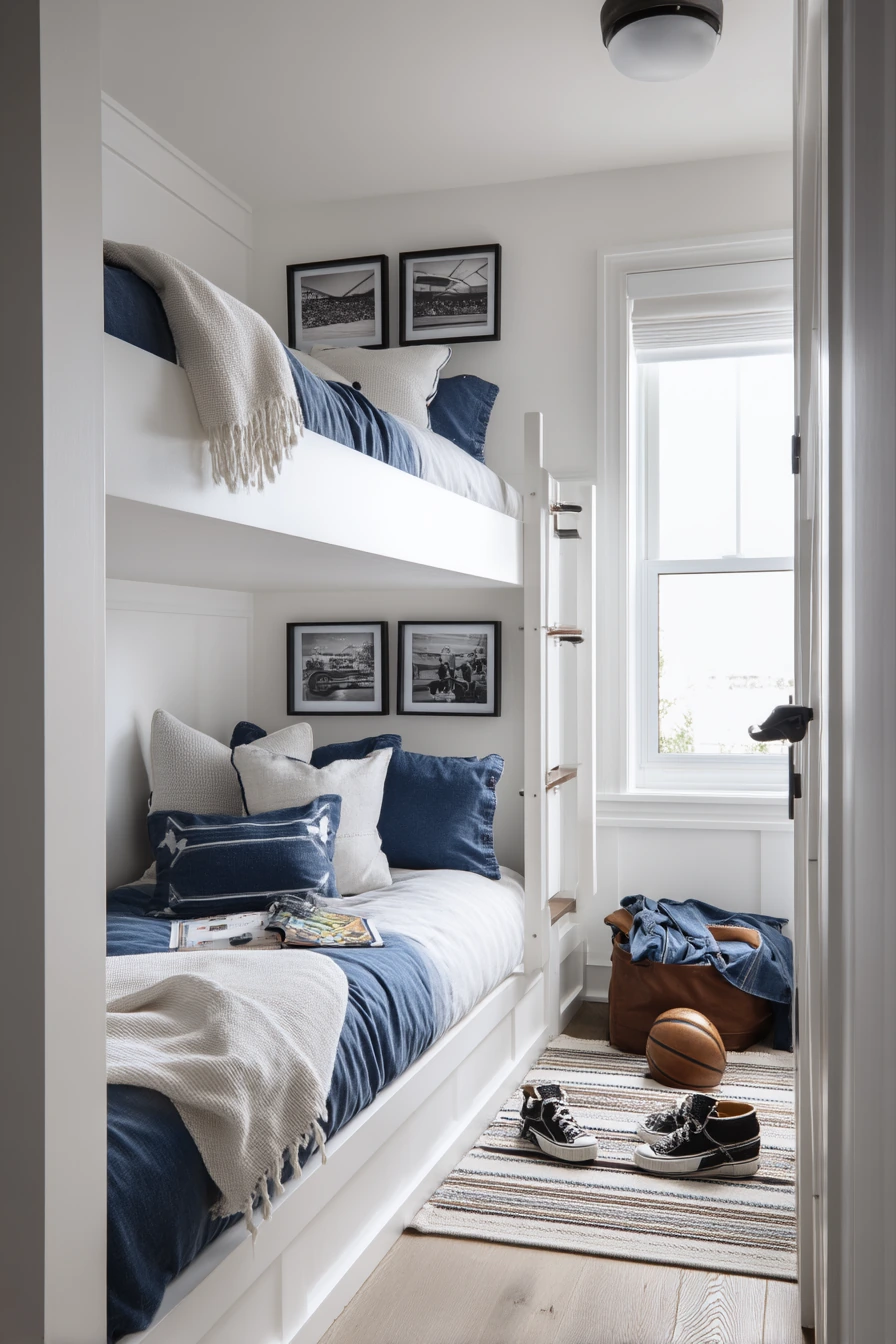 Shared Sibling Baseball Bunks
