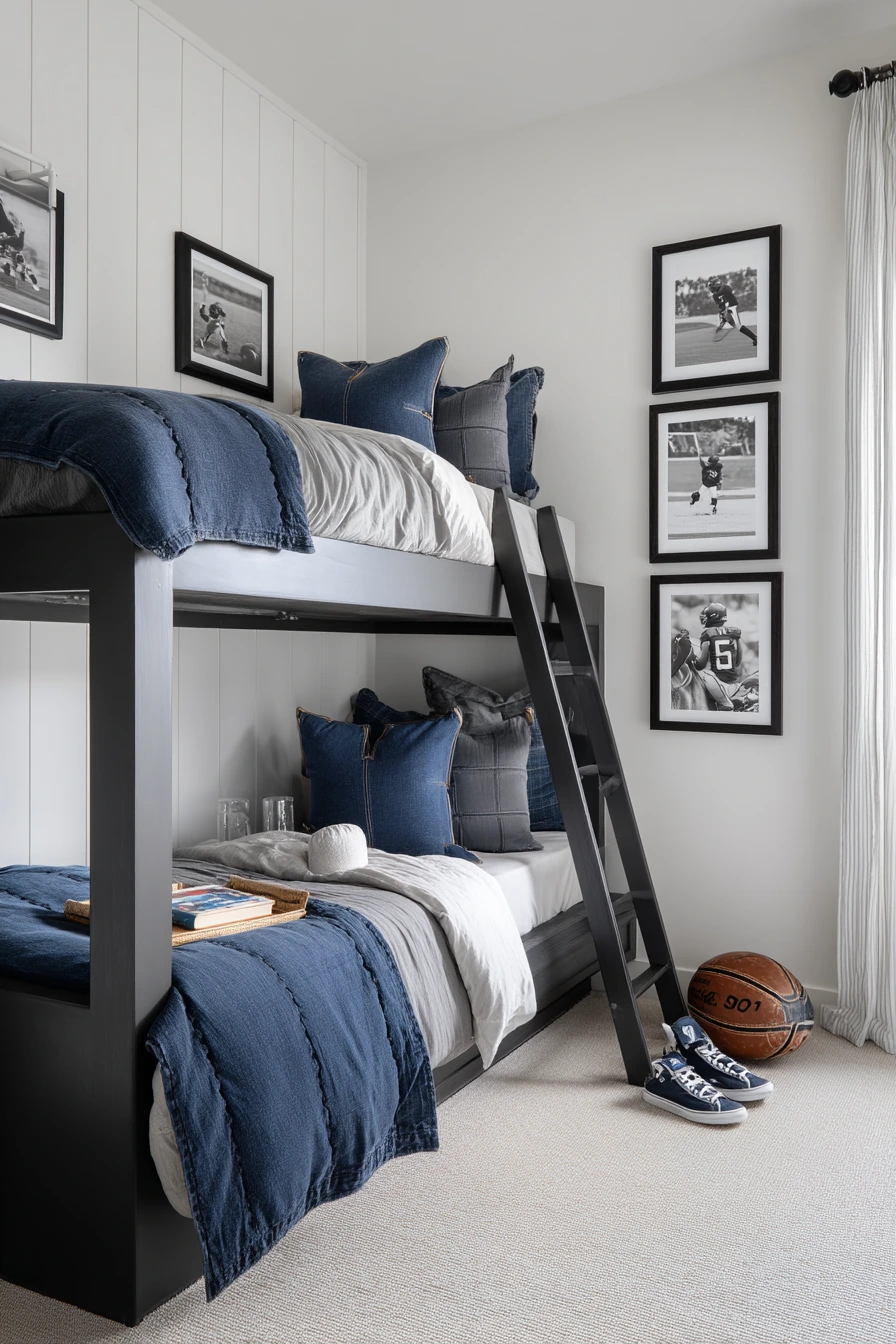 Shared Sibling Baseball Bunks