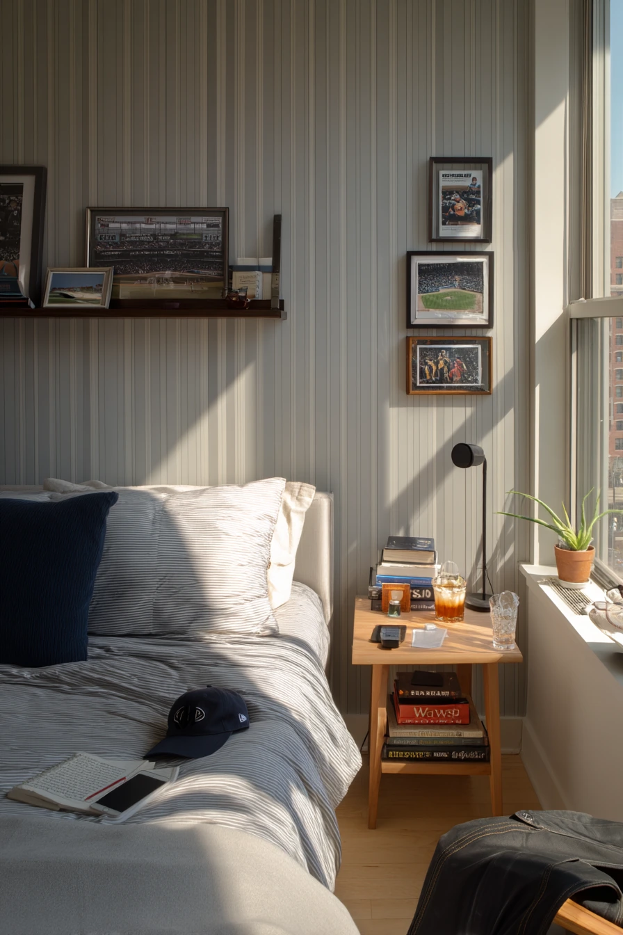 Renter-Friendly Baseball Accent Wall