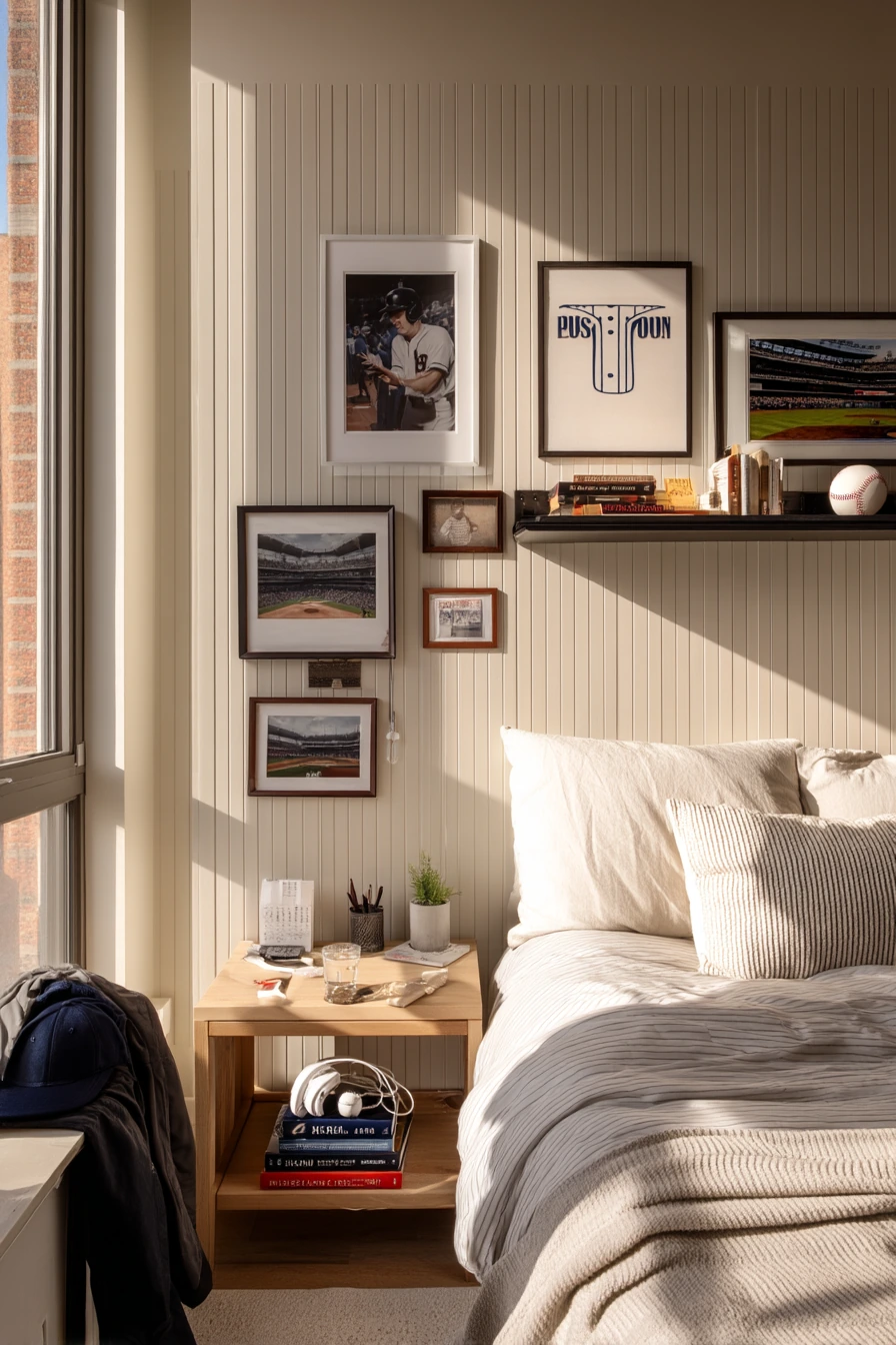 Renter-Friendly Baseball Accent Wall