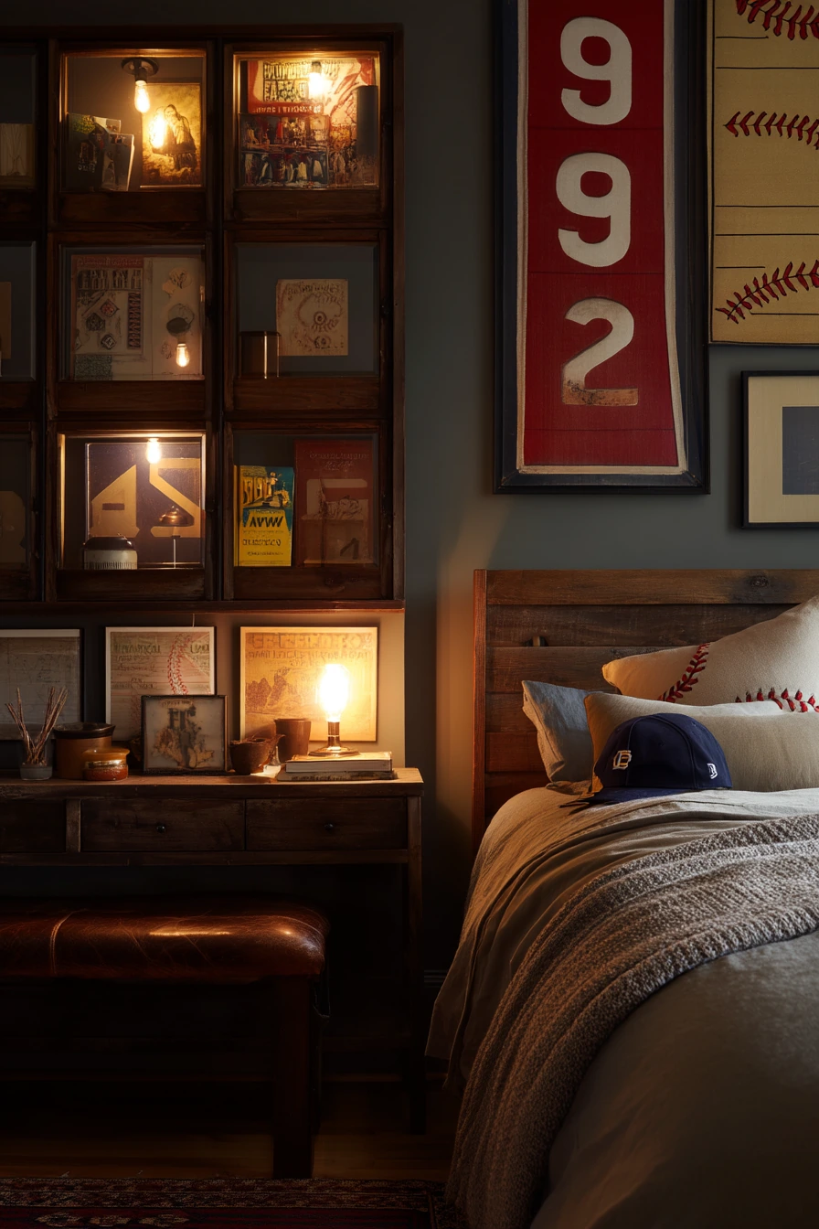 Vintage Baseball Collector Room