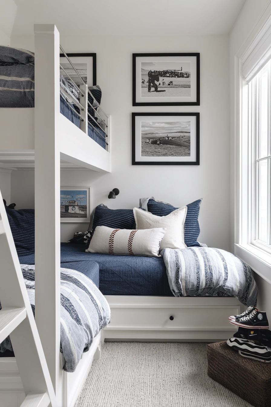 Shared Sibling Baseball Bunks
