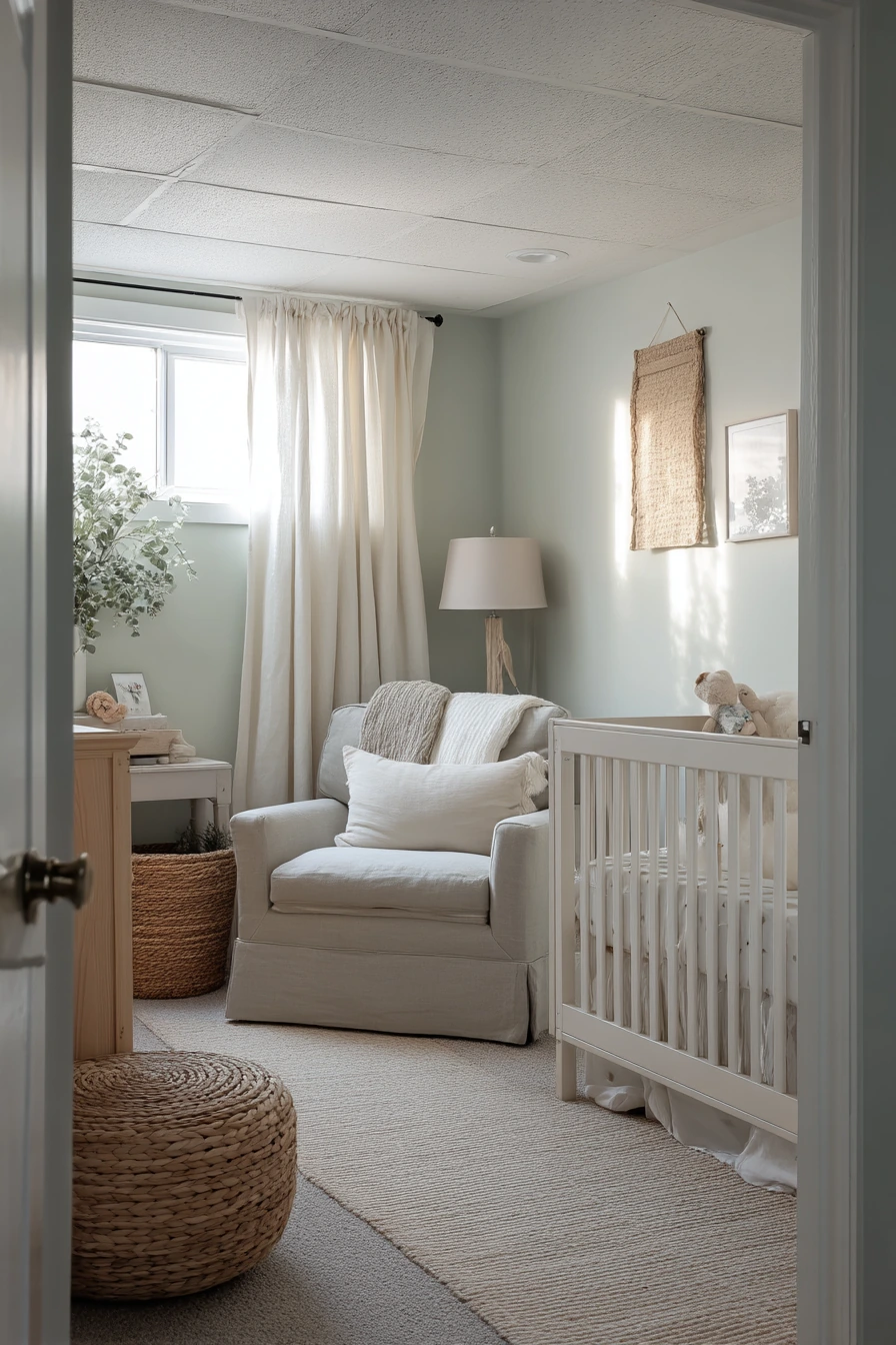 Basement Nursery Sleep Space
