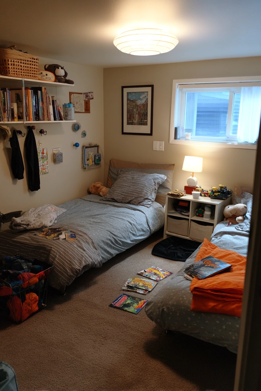 Basement Bedroom for Two Siblings