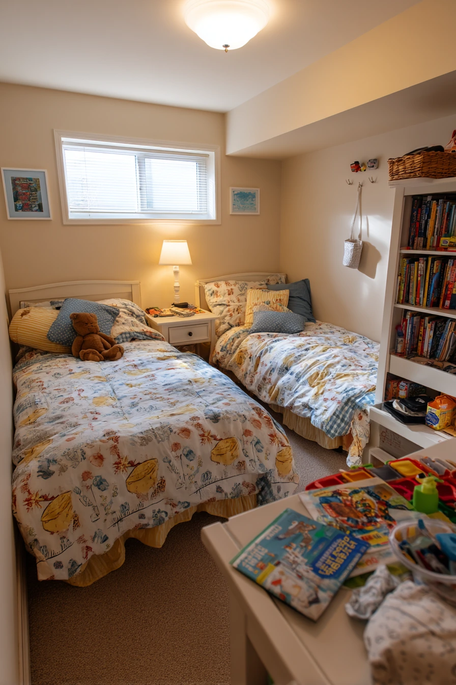 Basement Bedroom for Two Siblings