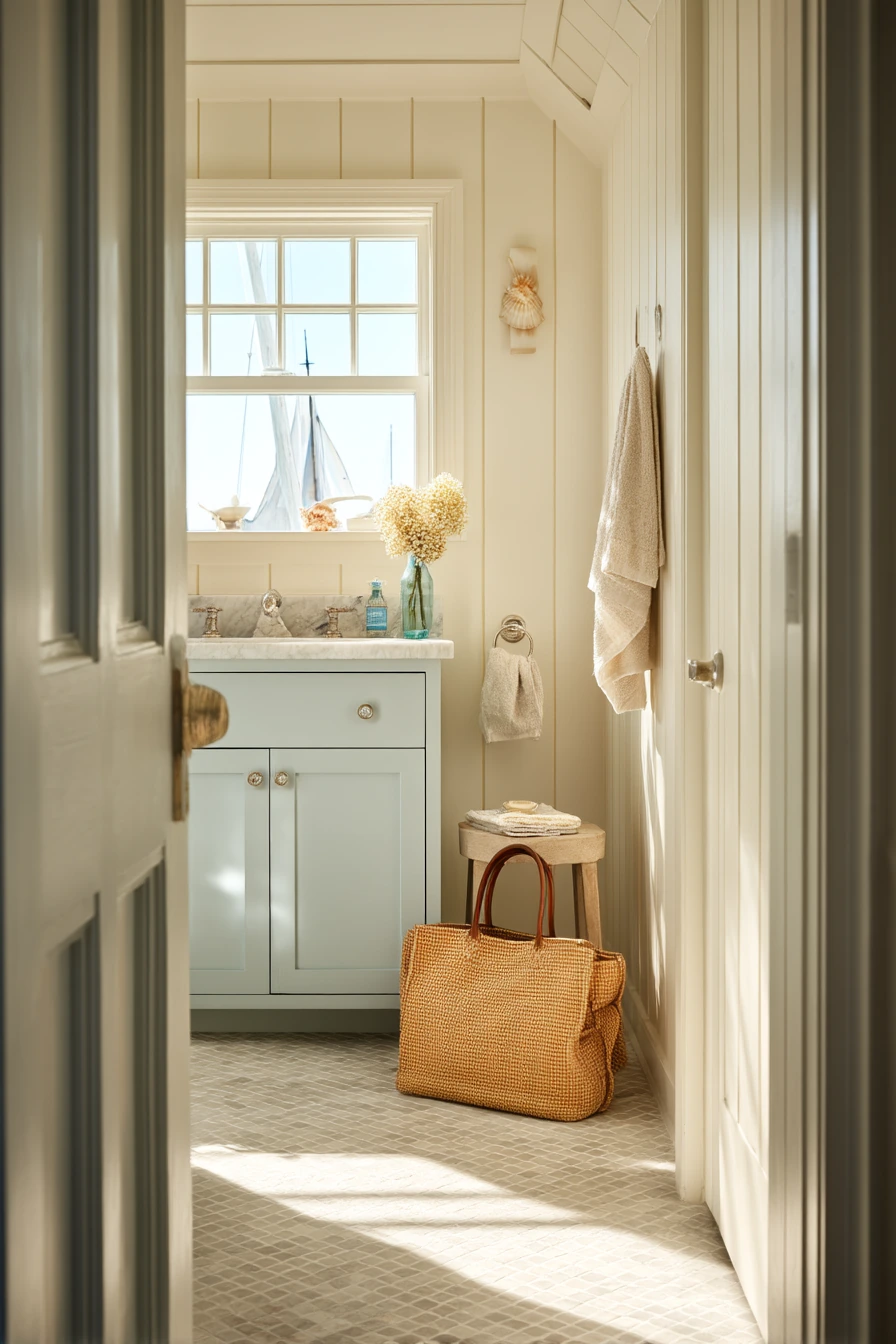 Coastal Guest Bath with Breezy Texture