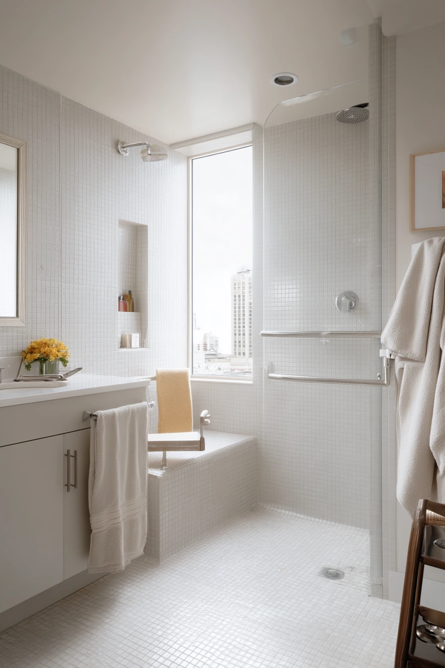 Accessible Bathroom with Basketweave Flooring