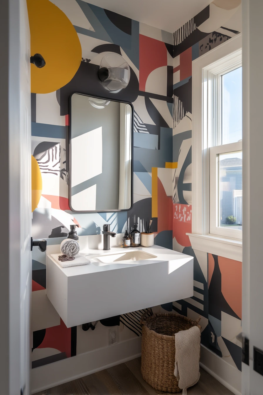 Graphic Mural for a Teen Bathroom