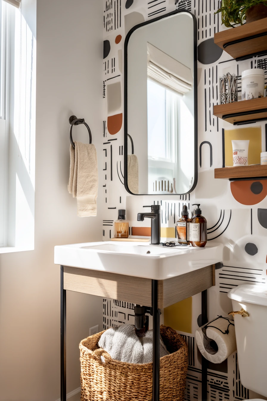 Graphic Mural for a Teen Bathroom