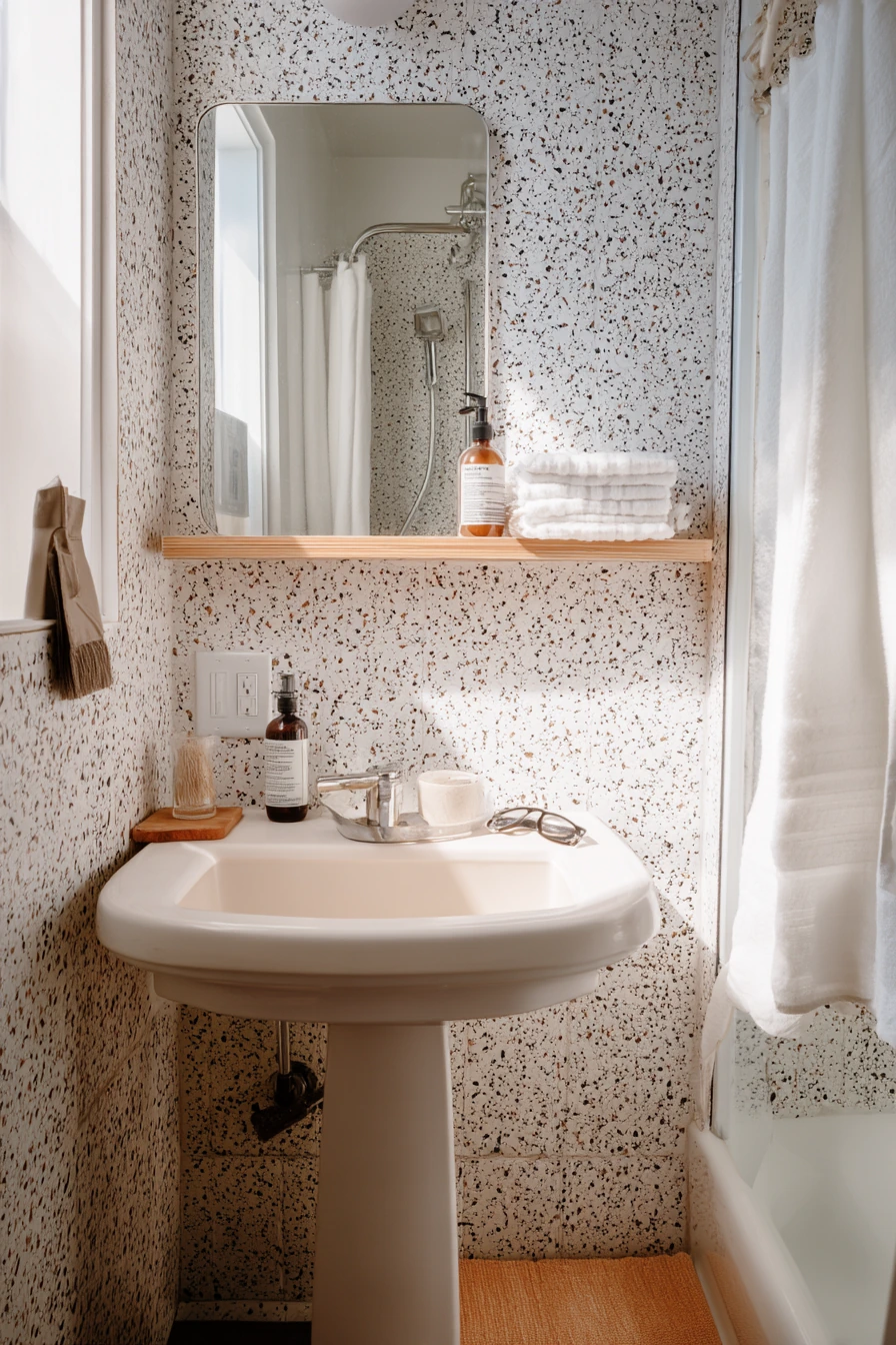 Budget Peel-and-Stick for a Renter Bath