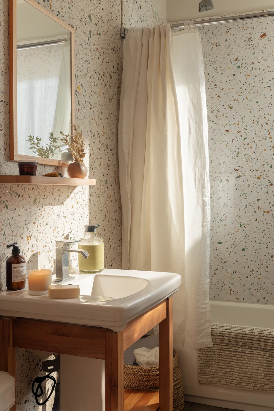 Budget Peel-and-Stick for a Renter Bath