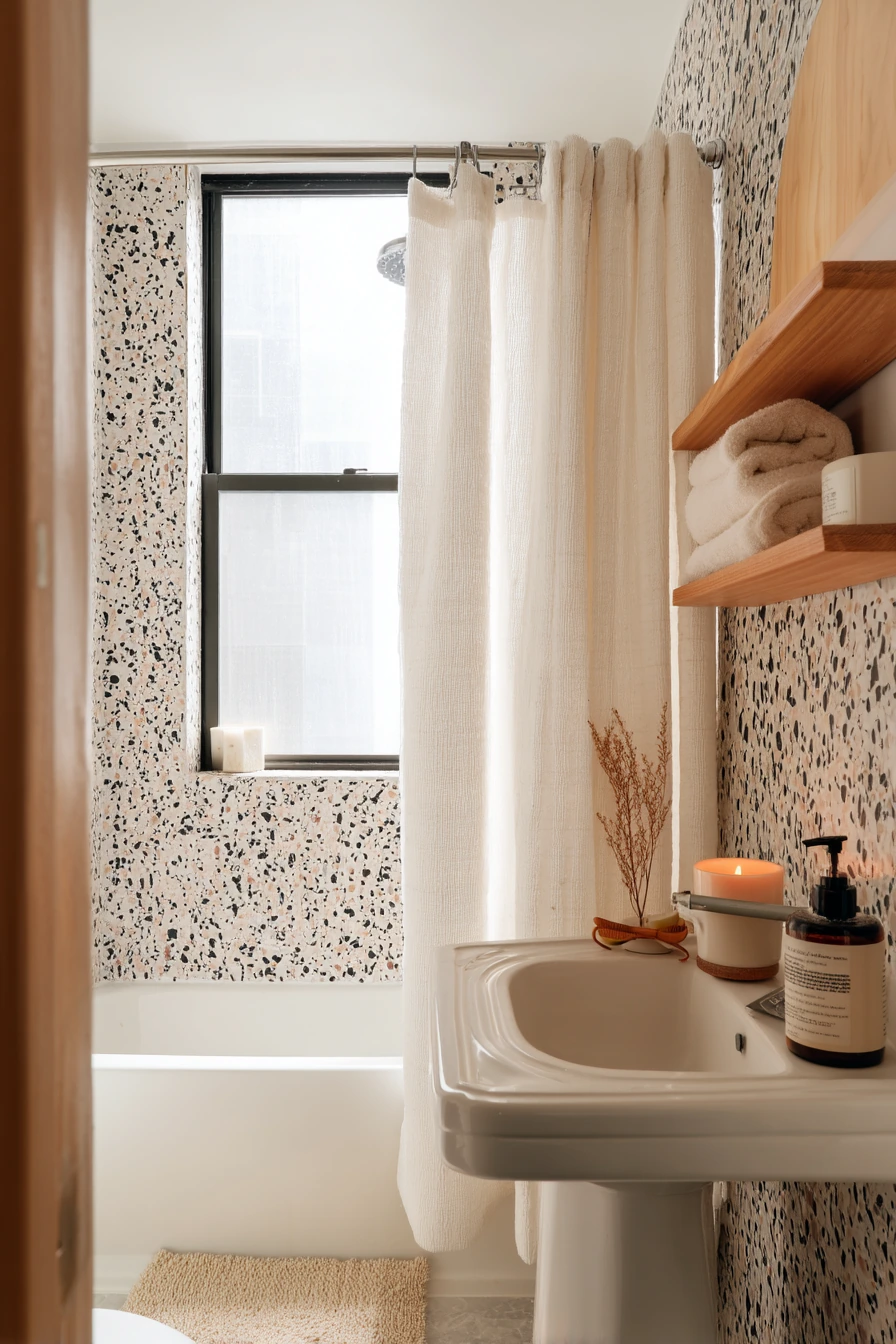 Budget Peel-and-Stick for a Renter Bath
