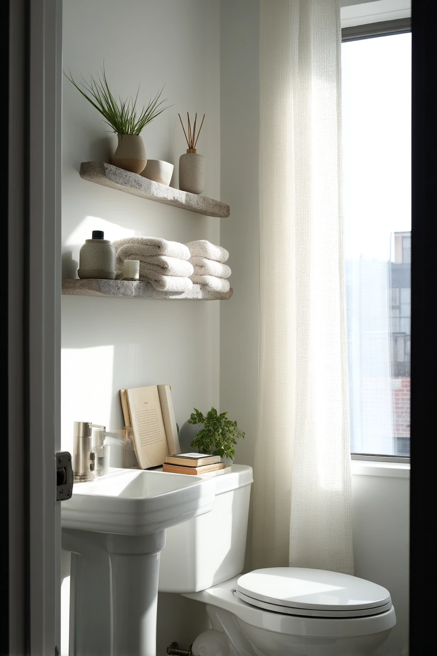 2. Tiny Apartment Shelf Setup