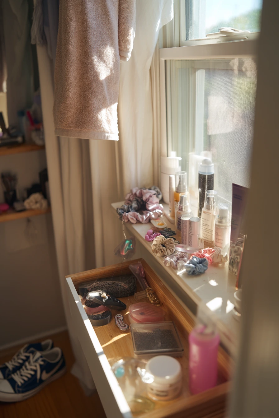 Teen Bathroom Shelf Styling