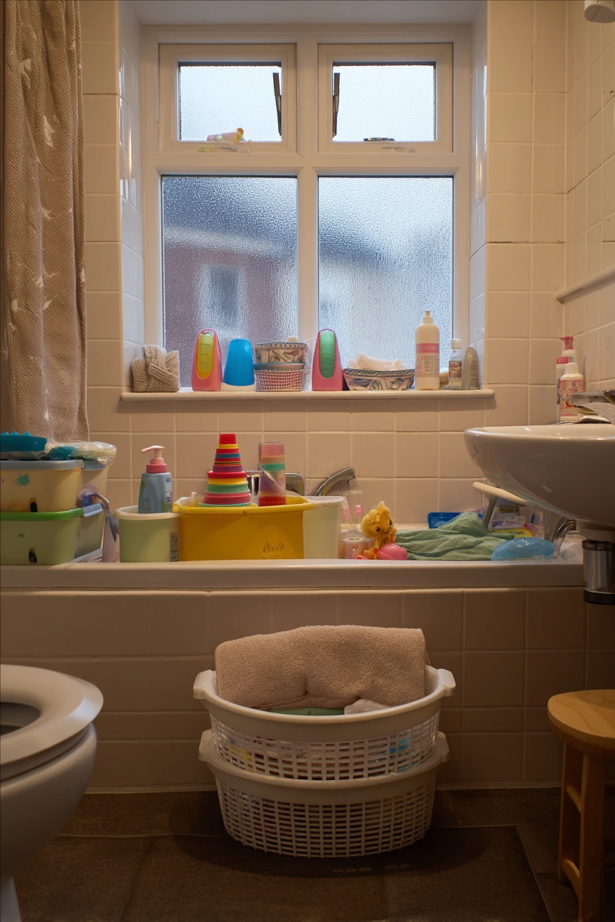 Kid-Ready Bath Cleanup Scene