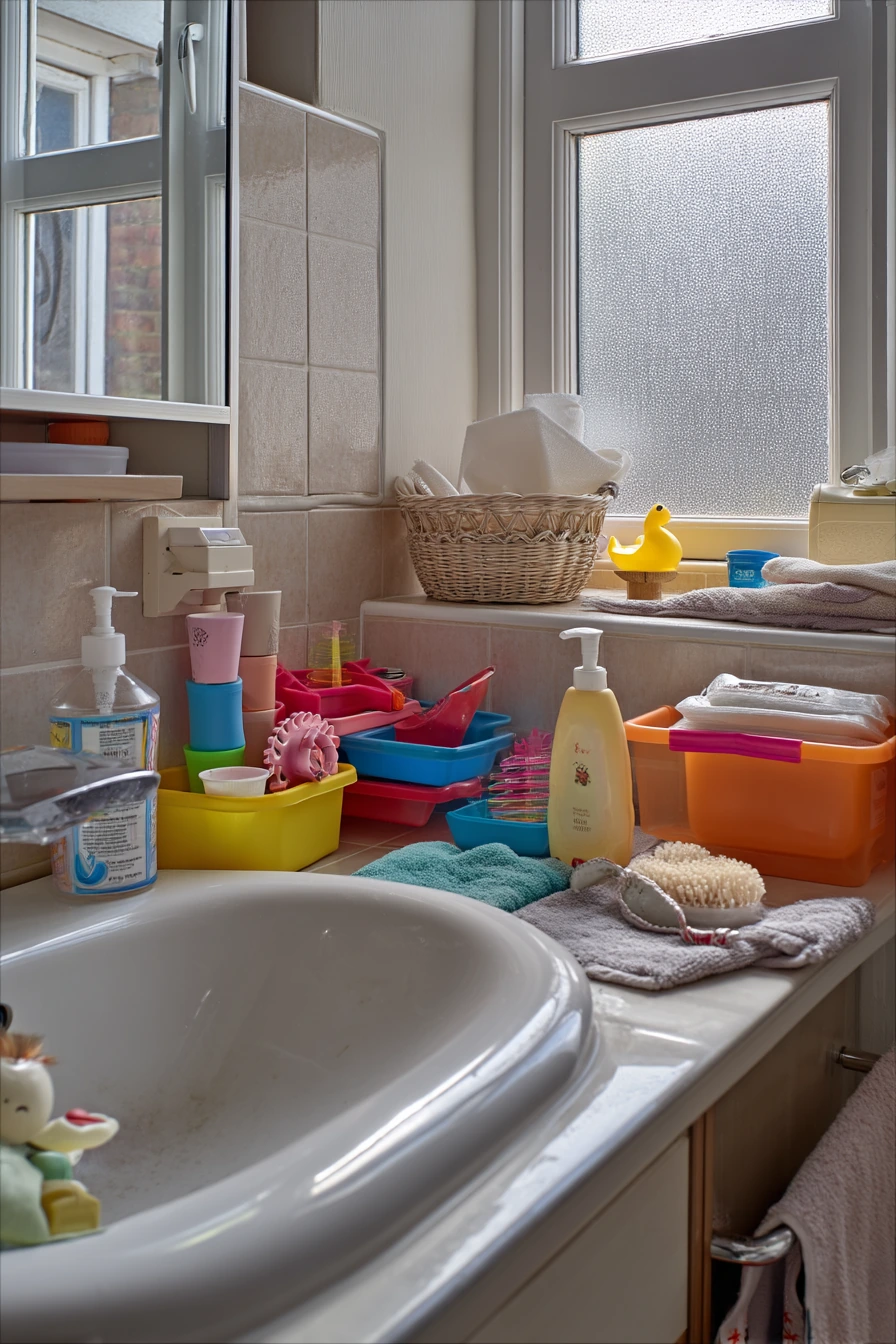 Kid-Ready Bath Cleanup Scene