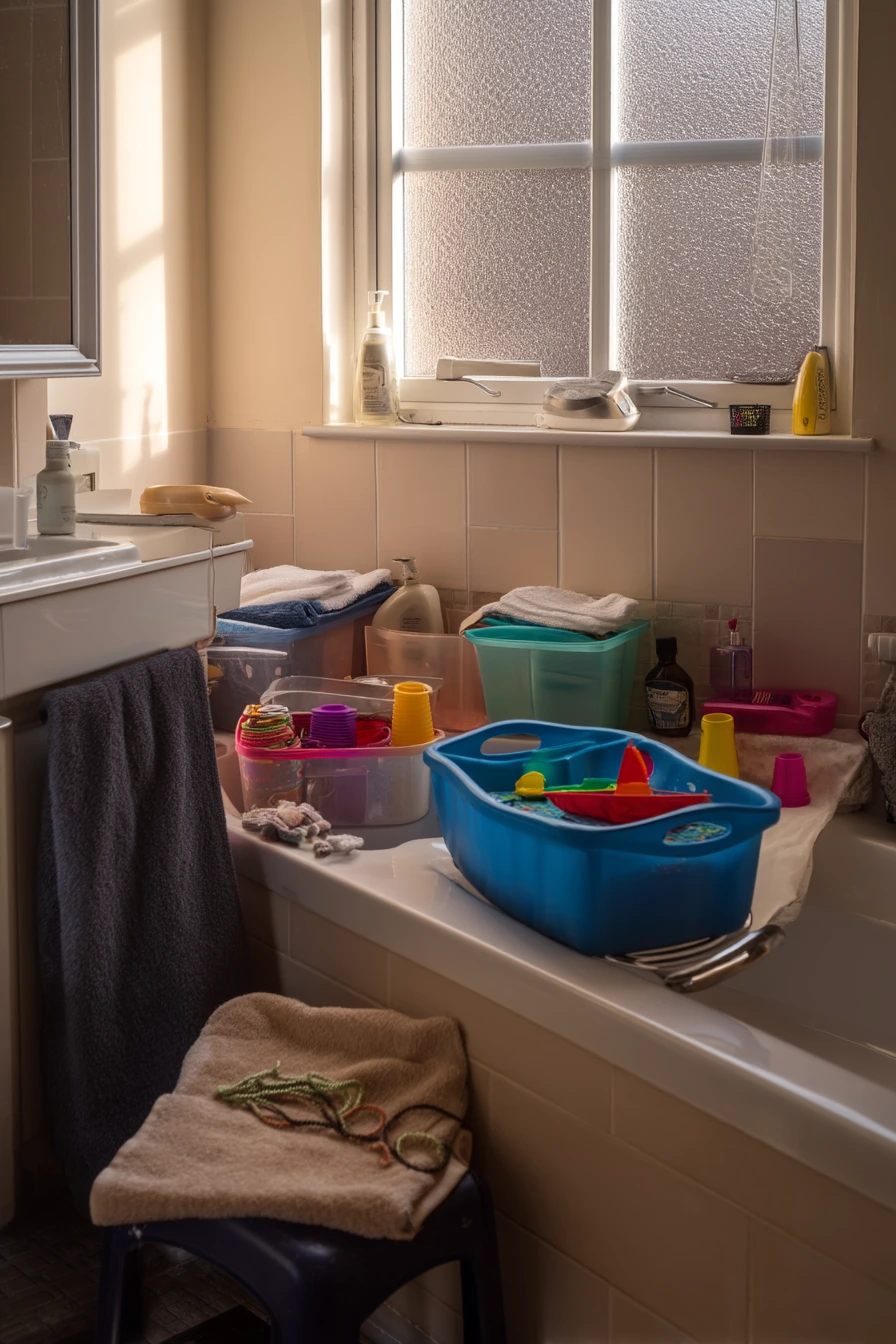 Kid-Ready Bath Cleanup Scene